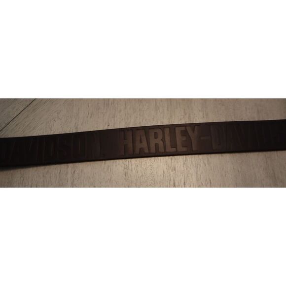 Harley-Davidson BMM042 Men's Sz M (34/36) Dark Brown Genuine Leather Logo Belt - Picture 9 of 16
